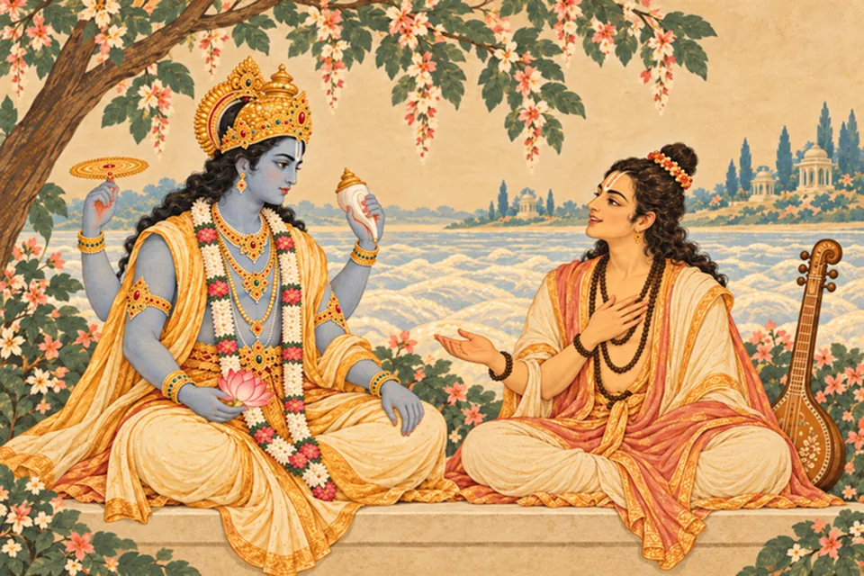Narada proudly tells the listening Lord that all is His grace.