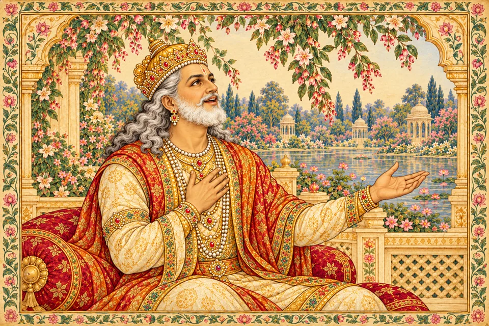 Dasharatha, filled with joy at his son’s birth, calls for music.