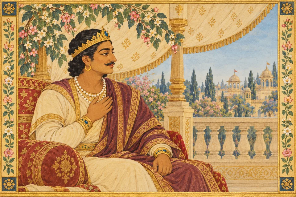 A discerning king remains seated and does not approach Shiva’s bow.
