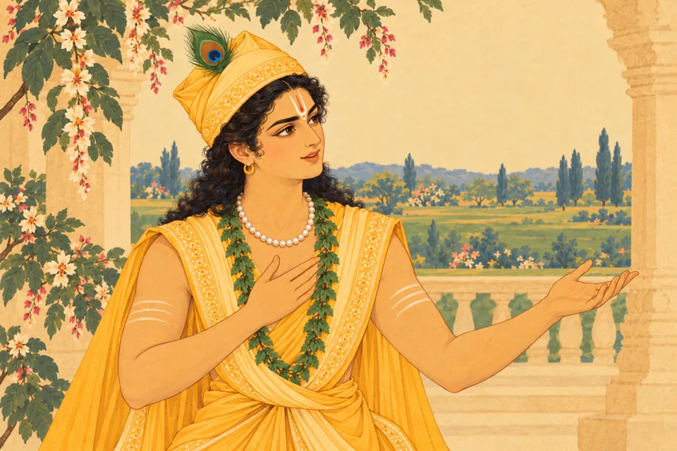 Lakshmana smiles as he challenges Parashurama’s attachment to the bow.