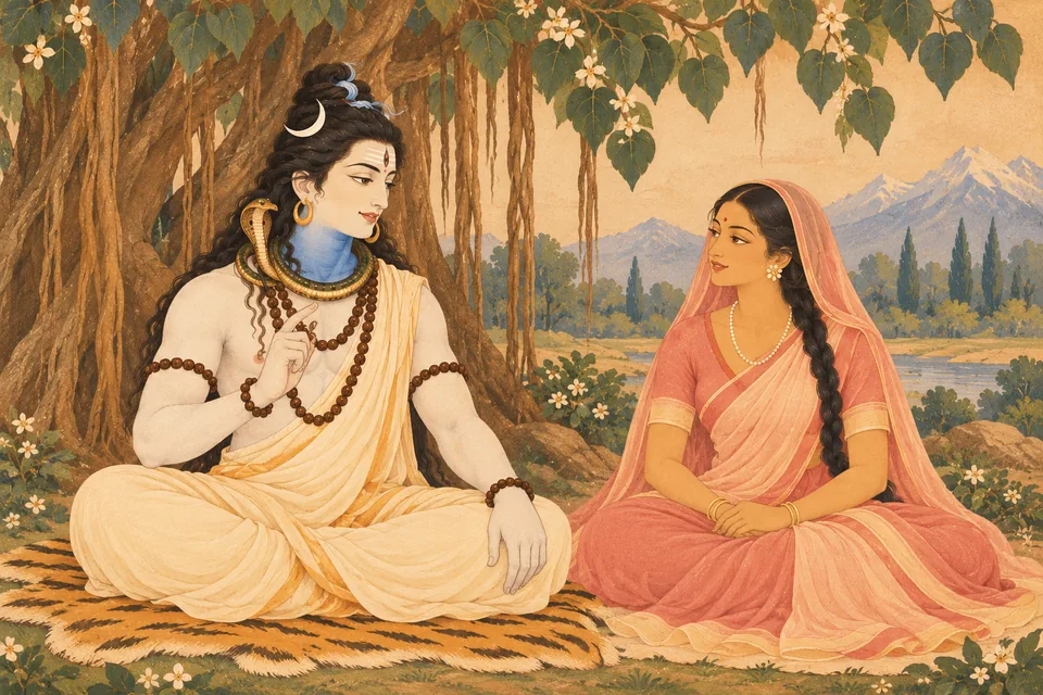 Shiva explains to attentive Uma that the Lord praised by the Vedas and the wise is Dasharatha's son.
