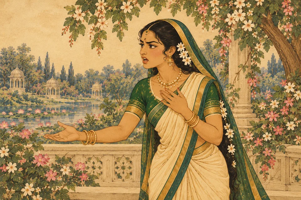 Jalandhara's wife angrily speaks a curse after learning the truth; this is her episode, distinct from Narada's later curse.