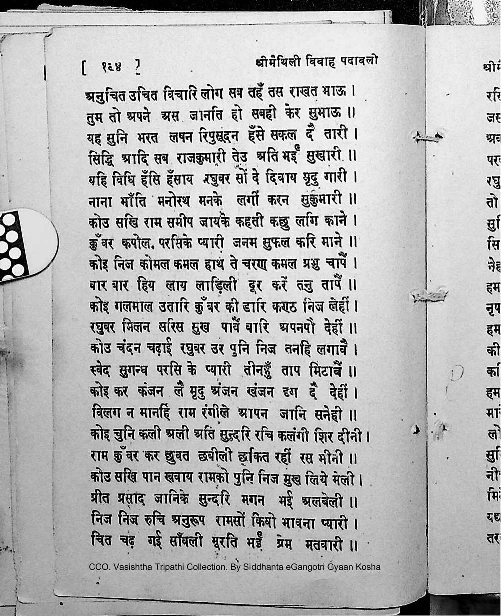 Facsimile of source page 208 from Sri Maithili Vivaha Padavali